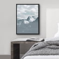 thumbnail image 3 of PixonSign Framed Wall Art Print Snow Covered Mountain on Cloudy Day Nature Wilderness Photography Realism Modern Landscape Relax/Calm Blue Duotone for Living Room, Bedroom, Office - 12"x16" BLACK, 3 of 6