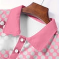 thumbnail image 6 of Mens Polo Shirts Short Sleeve Color Block Lapel Collar Button Pullover Tops Moisture Wicking Regular Fit Golf T-Shirts Breathable Summer Blouses Shirt Tees Casual Work Sports Pink XXL, 6 of 7