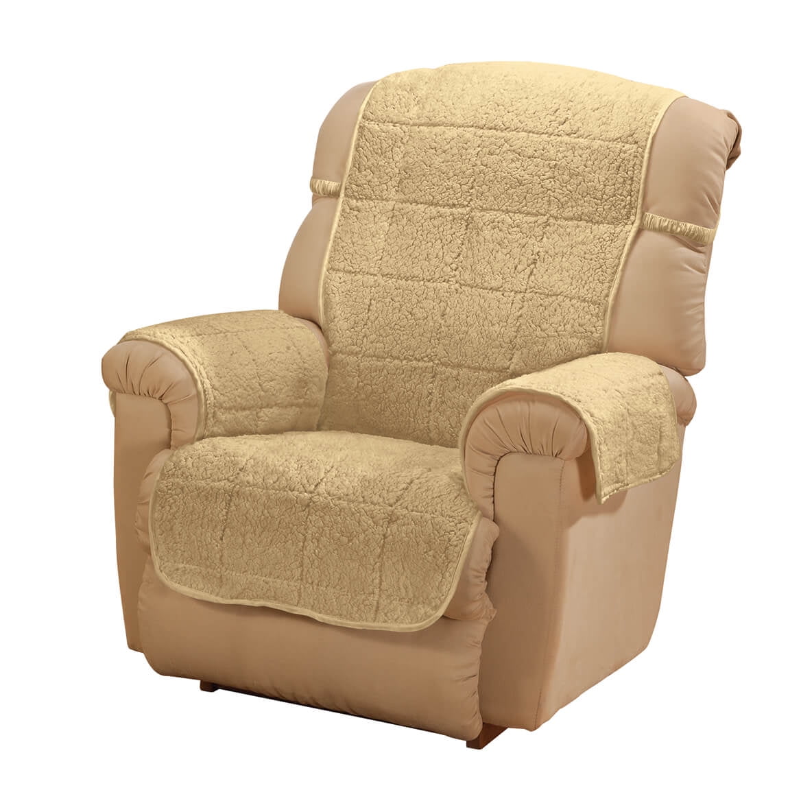 Bradley Sherpa Recliner Protector Slipcover Camel