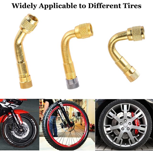 6 piezas de extensión de válvula de neumático, 45°, 90°, 135°, adaptador de extensión de válvula de neumático, codo de extensión, boquilla de inflado de codo para coche, camión, motocicleta, bicicleta, scooter, ZefeiWu 8390605592003