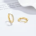 thumbnail image 2 of 14K Gold over Sterling  Huggie Hoop Earring with Crystals, 2 of 4