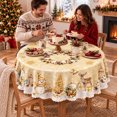 thumbnail image 2 of Christmas Tablecloth Round 60 Inch, Holiday Dining Table Cover, Festive Christmas Table Decor for Kitchen Home Party, 2 of 5