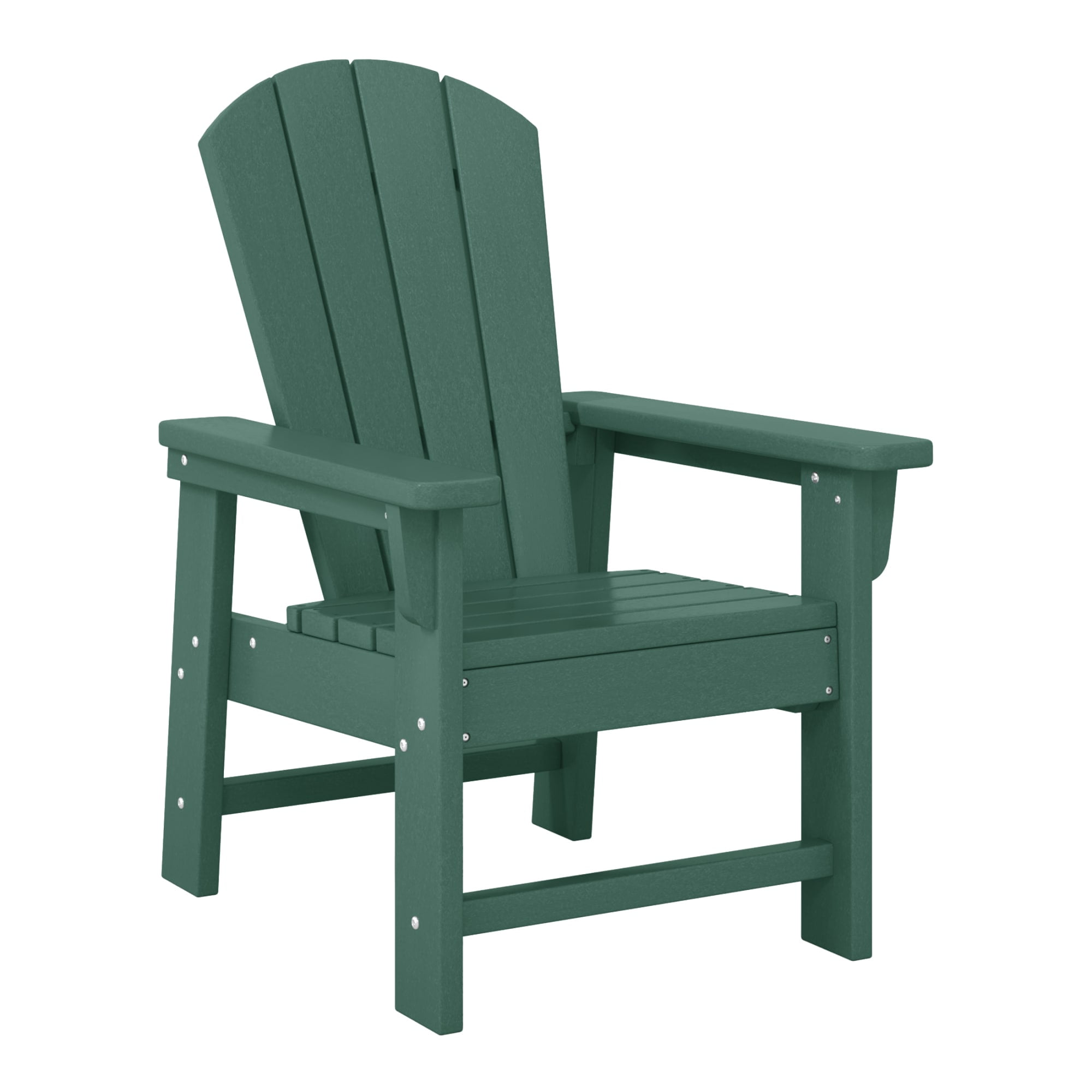 WestinTrends Malibu 2-Piece Kids Outdoor HDPE Adirondack Chair With Square Side Table Set, Dark Green