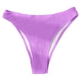 thumbnail image 4 of Curuila Women Swim Briefs High Waist Solid Color Comfortable Casual Bikini Bottoms For Beach Pool Summer Swimwear Purple Size L, 4 of 5