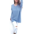thumbnail image 3 of Suéteres de otoño para mujer con cuello en V sólido Jerseys de manga larga Tops de invierno Blusa suelta sidaley FS6436-30, 3 of 4