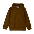 thumbnail image 3 of Eltusu Toddler Boys Hoodies, Casual Fashion Long Sleeve Solid Color Pullover Sweatshirts Brown Size 4-5 T, 3 of 5