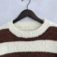 thumbnail image 6 of YABCSAZ Sweaters for Women Casual Crewneck Striped Sweaters Long Sleeve Fuzzy Knit Shirts Oversized Chunky Warm 2024 Fall Pullover Loose Fit Soft Sweaters Top Trendy Outfits, 6 of 6