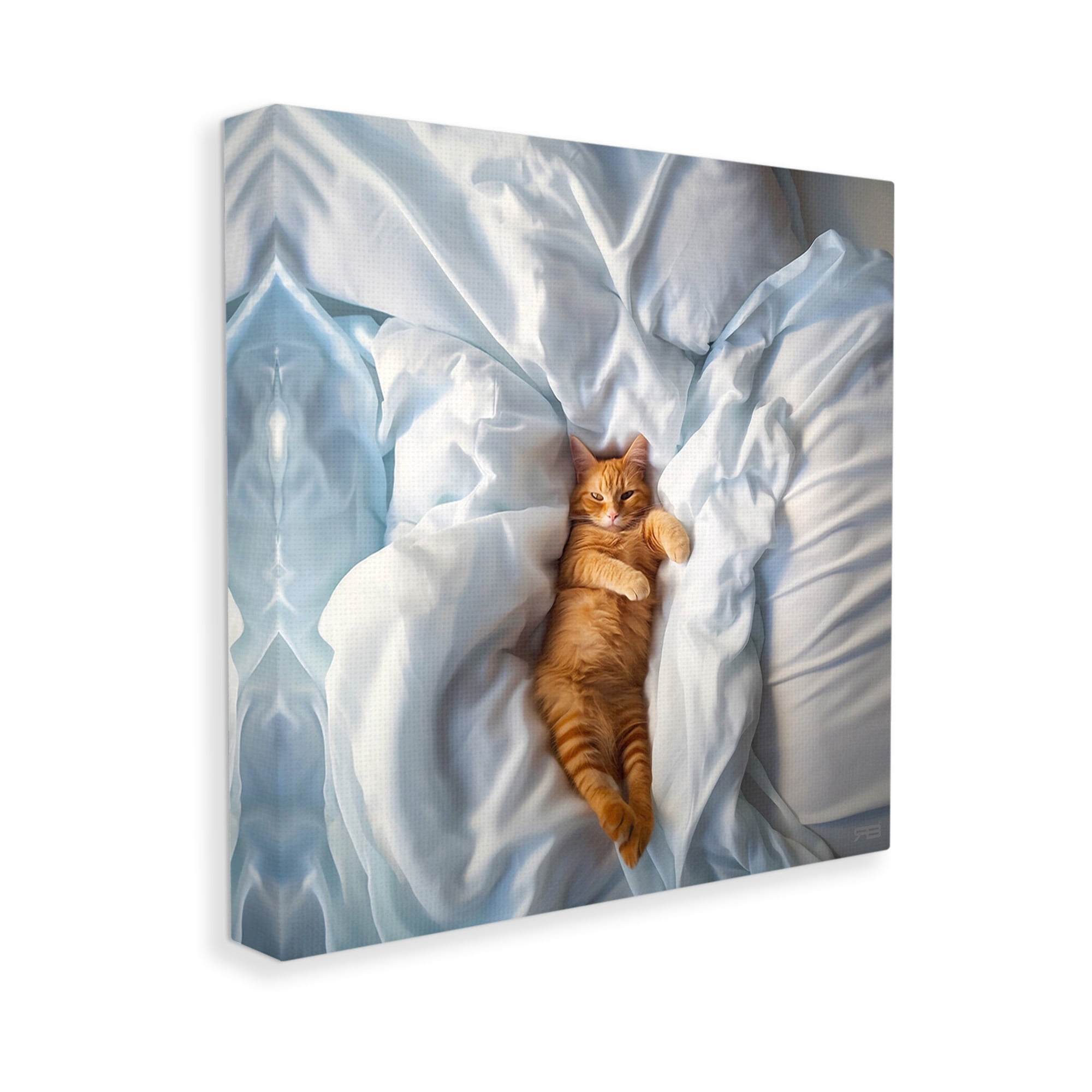 Stupell Industries Sprawled Orange Cat Animals & Insects Painting Gallery Wrapped Canvas Art Print Wall Art, 30 x 30