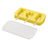 WKSCLPAI Cute Creative Ice Pop Molds Clearance,Food-Grade Homemade Popsicle Molds,BPA-Free DIY Ice Pop Cream Molds,Non-Stick Flat Design,Reusable,6-Cavity 3-Different Shape,Yellow