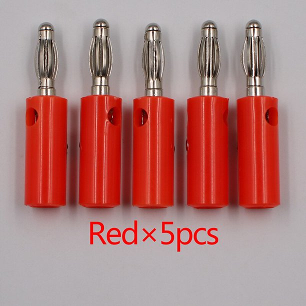 10pcsAudio Tornillo de altavoz Banana Gold Plate Plugs Conectores 4mm EN STOCK ENVÍO GRATIS Black Red Facotry Online Wholesale Golden Tan Jianjun unisex