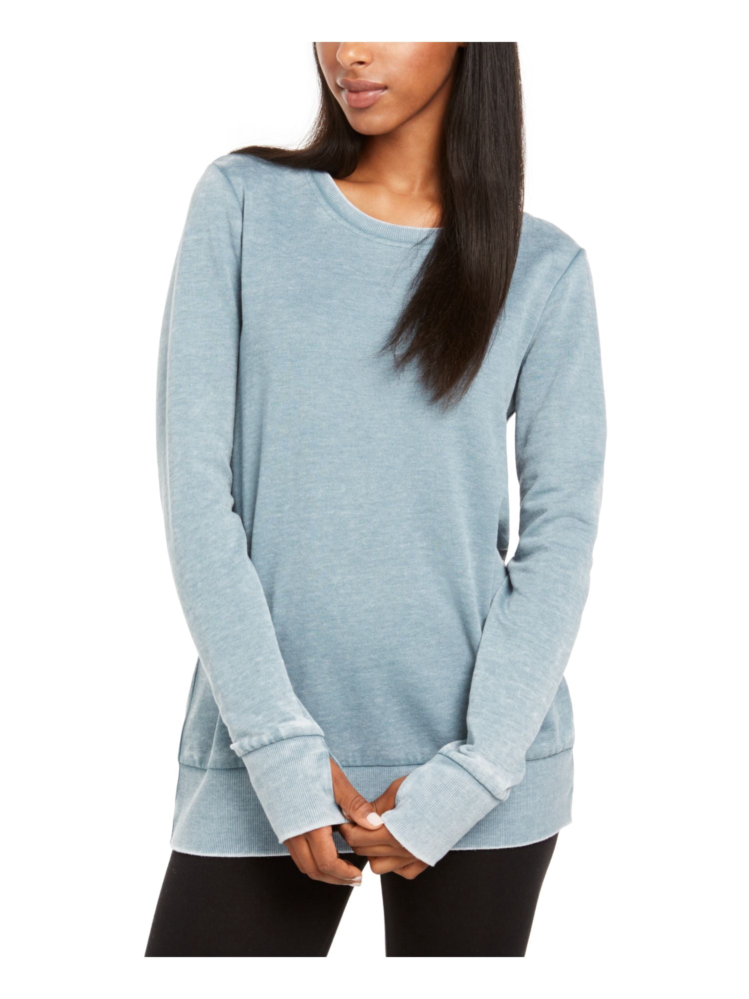 Download Ideology - IDEOLOGY Womens Teal Heather Long Sleeve Crew ...