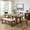 Walnut, variant on Mintazer 6-Piece Extendable Dining Table Set with 4 Upholstered Chairs & Bench, Rectangular Expandable Kitchen Table with Anti-Scratch Foot Pads, Natural