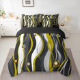 thumbnail image 3 of Manfei Geometric Line Circle 7-Piece Twin Bedding Sets,Polka Dot Striped Bedding Comforter Set,Yellow Gray Black Sheet Sets For Boys,Ultra Soft Home Decor Reversible, 3 of 9