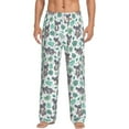 thumbnail image 2 of Kdxio Bears and Tropical Leaves Print Men's Sleep Pajama Pant Lounge Pants with Pockets, 2 of 8
