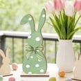 thumbnail image 6 of CuiLiyq 2 Pcs Easter Bunny Table Decorations, Wooden Rabbit Spring Tiered Tray Decorations, Farmhouse Rustic Table Centerpiece for Easter Home Spring Party Tabletop Decor (Green), 6 of 6