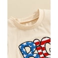 thumbnail image 6 of Suealasg 4th of July Kids Boys Girls Clothes Short Sleeve Letters Print T-Shirt Tops + Elastic Waist Shorts Set 1T 2T 3T 4T 5T Toddler Summer Casual 2Pcs Outfits, 6 of 7