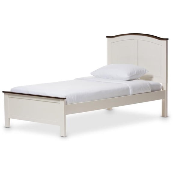 Baxton Studio Harry Classic Butter Milk and Walnut Finishing Platform Bed, Multiple Sizes