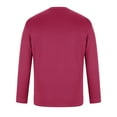 thumbnail image 4 of Wyobmus Mens Cotton Crewneck Tshirt Loose Fit Ribbed Pullover Solid Long Sleeve Closed Cuff Sweatshirts Hot Pink, 4 of 4