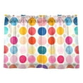 thumbnail image 7 of Yayeee Kitchen Curtains Tier Pair Light Filtering 27"x36" Rod Pocket Short Cafe Window Panel, Colorful Circles, 7 of 7