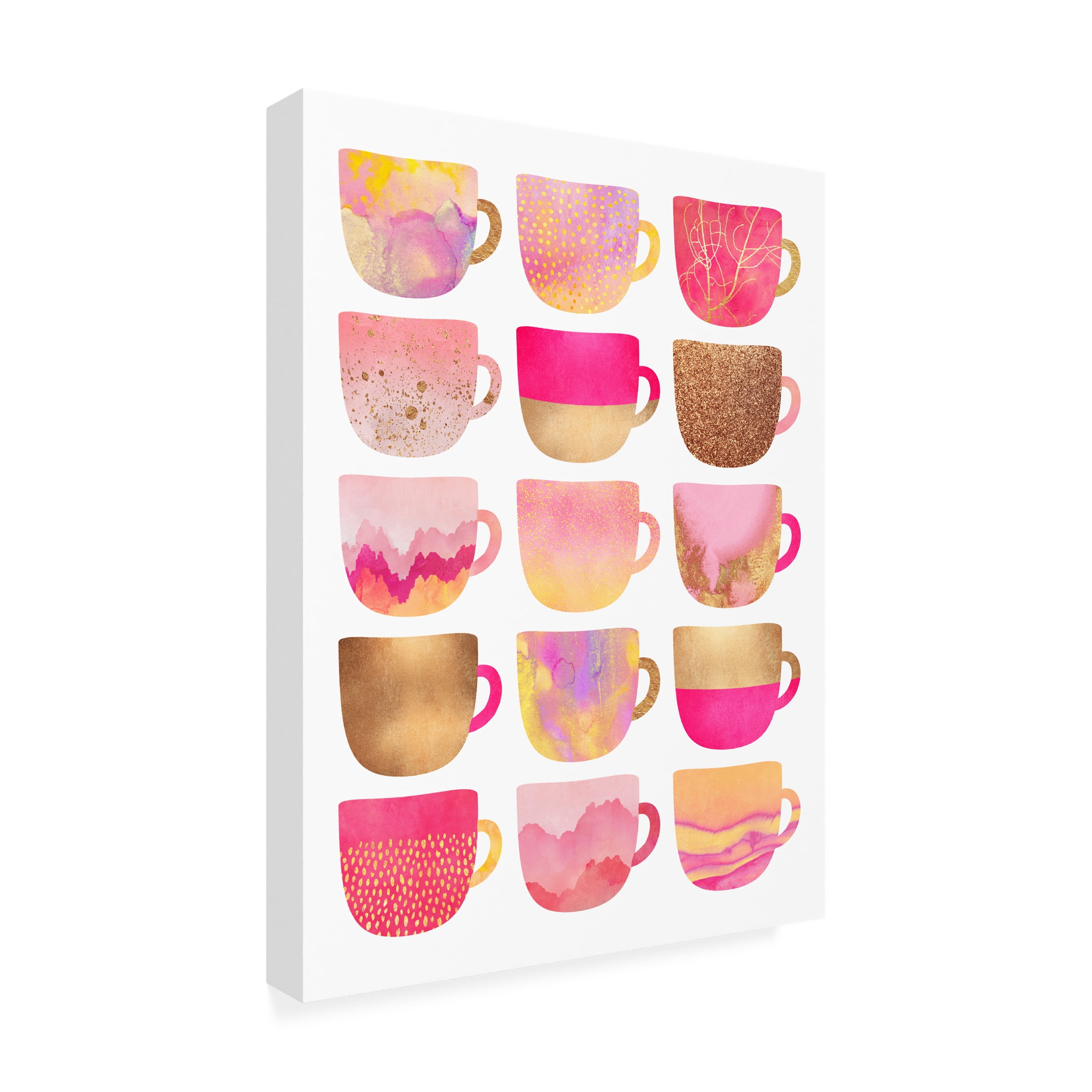 Trademark Fine Art Elisabeth Fredriksson  Pretty Pink Coffee Cups Canvas Wall Art