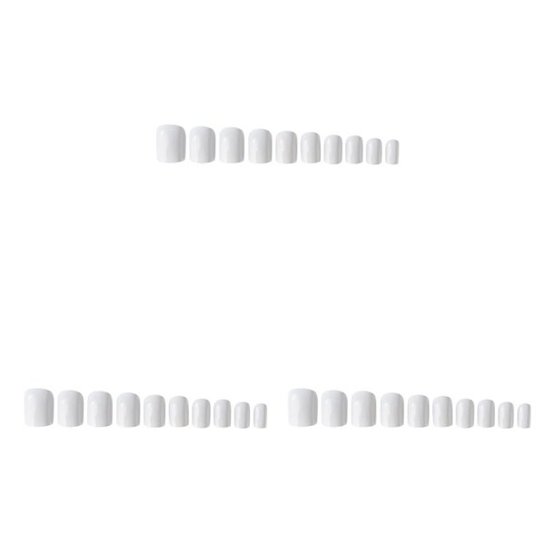 Jumpingount Fake Nail Manicure Art Craft Handmade Sticker Decoration PVC Professional Fingernail Manicuring Tips Extension False blanco 3piezas