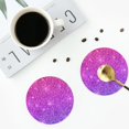thumbnail image 4 of Naloa Pink Purple Glitter Leather Coasters for Drinks, Durable Drink Coasters 4 Set for Tabletop Protection, Luxurious Home Décor and Housewarming Gift ( {designName})Round Shape, 4 of 6