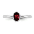 thumbnail image 4 of 925 Sterling Silver Stackable Expressions Oval Garnet Ring Size: 10; for Adults and Teens; for Women and Men, 4 of 5
