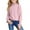 Pink, variant on Girls Long Sleeve Knit Pullover Sweater with Ruffled Mock Neck and Ribbed Cuffs for Casual Wear Winter Fall Spring