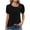 Black, variant on XuJwPNcy Eyelet Tops for Women Summer Asymmetrical Neck Embroidered Shirts Short Sleeve Casual Vacation Blouses