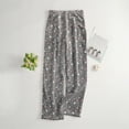 thumbnail image 3 of Women's Plush Pajama Pants with 2 Pockets, Soft Elastic Waist Star Pants, Dark Gray, S, 3 of 4