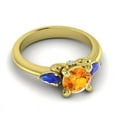 thumbnail image 3 of 2.50 Ct Trendy Round Shape Citrine & Blue Sapphire Gemstone Anniversary Ring for her Solid 14K Yellow Gold Size 6.5 by Diamond-Capitals, 3 of 8