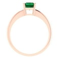 thumbnail image 4 of Solitaire Engagement Ring for Women - 1ct Simulated Emerald in 18K Rose Gold Promise Ring, 4 of 6