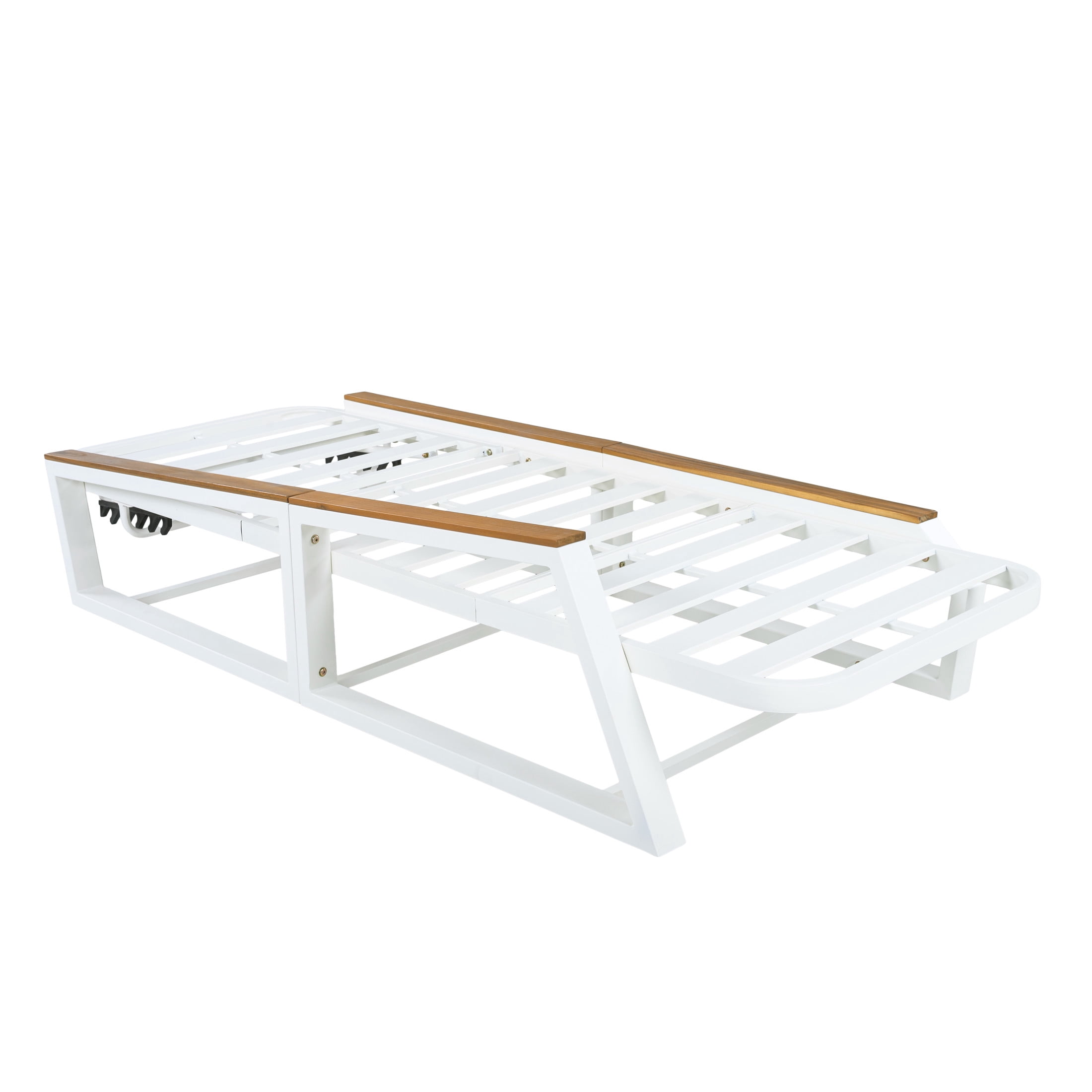Christopher Knight Home Outdoor Chaise Lounge with 5-Position Adjustable Back, Iron Frame, White