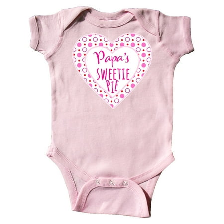 

Inktastic Papa s Sweetie Pie with Pink Hearts Gift Baby Boy or Baby Girl Bodysuit