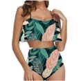 thumbnail image 1 of Qiopertar Clearance under $5 Women Print Strappy Back Set Two Piece Ruffled Bikini Swimsuits Set Saving Up To 90% Off Savings, 1 of 6