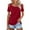 Red, variant on GigrtiJin Womens Solid Color Cold Shoulder Tops Crew Neck Short Sleeve Tees Trendy Flowy Blouse
