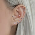 thumbnail image 3 of Multiple Sizes Purple Opal Bezeled Flatback Stud Earrings, 3 of 5