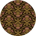 thumbnail image 1 of Ahgly Company Tapis Rond Lavable en Machine Intérieur Transitionnel Noir Brun, 6 Pieds Rond, 1 of 7