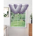 thumbnail image 2 of Waterfall Valances for Windows, Purple White Ombre Morocco Pattern Kitchen Sheer Valance Curtains, Modern Moroccan Geometric Rod Pocket Swag Valances for Living Room Bedroom, 47.2"x38.5", 1 Panel, 2 of 8