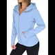 thumbnail image 2 of Sudaderas con Capucha y Cremallera para Mujer, Chaquetas de Forro , Sudaderas de Gran Tamaño, Conjuntos de Moda de Otoño, Suéteres, Ropa de Invierno. Azul XL, 2 of 9