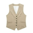 thumbnail image 4 of new summer women's linen blended vest+shorts-brown vest-M, 4 of 6