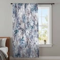 thumbnail image 3 of Palm Leaves Semi Sheer Curtains Drapes for Living Room,Bedroom,French Doors Window 72 Inches Long,Spring Tropical Leaf Botanical Vintage Blue Rod Pocket Chiffon Curtain Drapery Voile Draperies Panel, 3 of 8