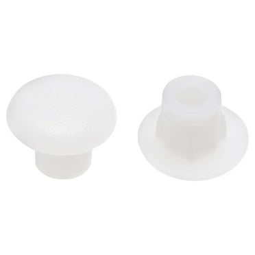 Uxcell 5mm Dia Clear White Plastic Locking Hole Plug Button Top Flush Type Screw Cap Cover 50 Pack