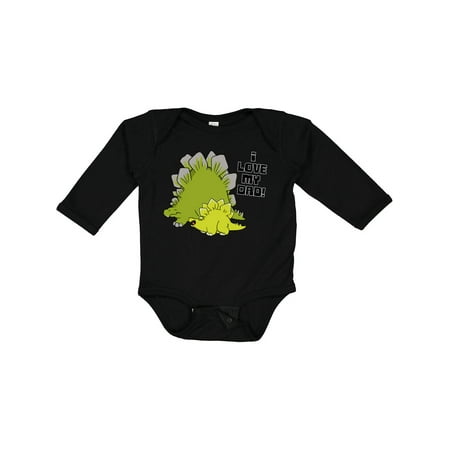 

Inktastic I Love My Dad with Baby and Daddy Stegosauruses Gift Baby Boy or Baby Girl Long Sleeve Bodysuit