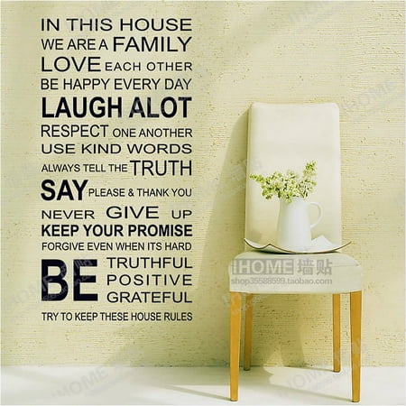 Decorations For Walls Outgeek Wall Stickers Decals Creative Personal in this house Quote Stickers Removable Decorative Wall Art Decal Decoration for Living Room TV Background Bedroom Home Dorm Wall Decor ()