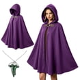 thumbnail image 4 of LEKWK Renaissance Hooded Cloak Women Medieval Velvet Cape Vintage Halloween Costume Woodland Elf Apparel Cosplay Themed Party Fancy Dress, 4 of 9