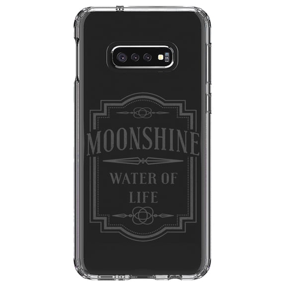 DistinctInk Clear Shockproof Hybrid Case for Samsung Galaxy S10e (5.8" Screen) - TPU Bumper Acrylic Back Tempered Glass Screen Protector - Moonshine - Water of Life