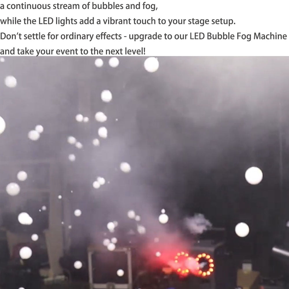 1500W LED Bubble Fog Machine with Remote Control for Stage Atmosphere Impressive Bubble Smoke with Colorful LED