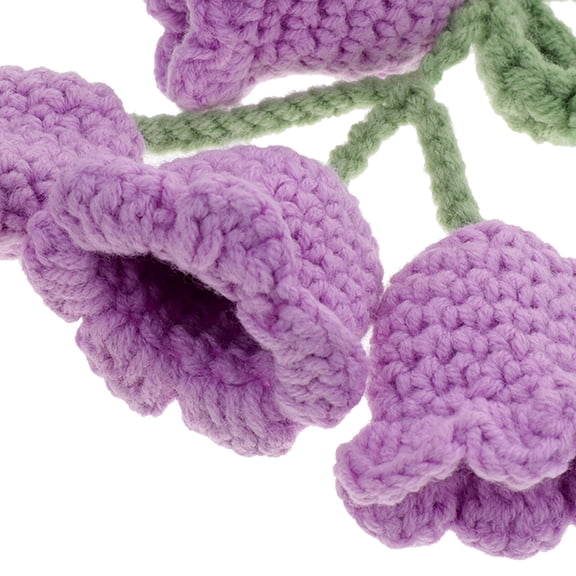 MLINS Purple Crochet Car Mirror Hanging Decoration with Lily of the Valley Flower for Women Acrylic 7 Inches