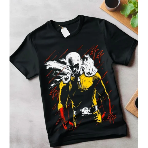 SAITAMA One Punch Man T-Shirt Anime Manga Gifts Black unisex gift shirt